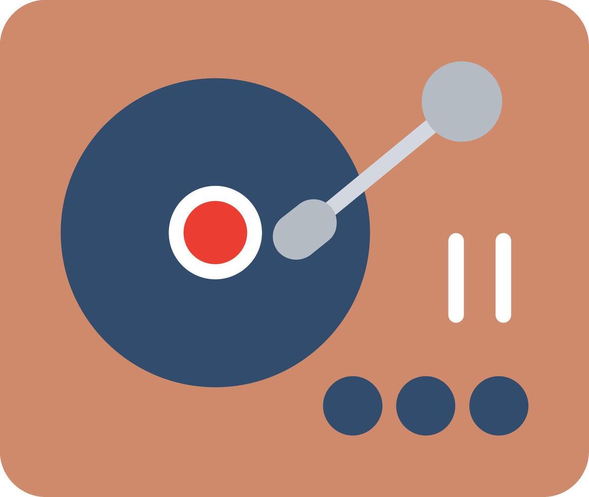 Vinyl Player Flat Illustration Icon Design vector
