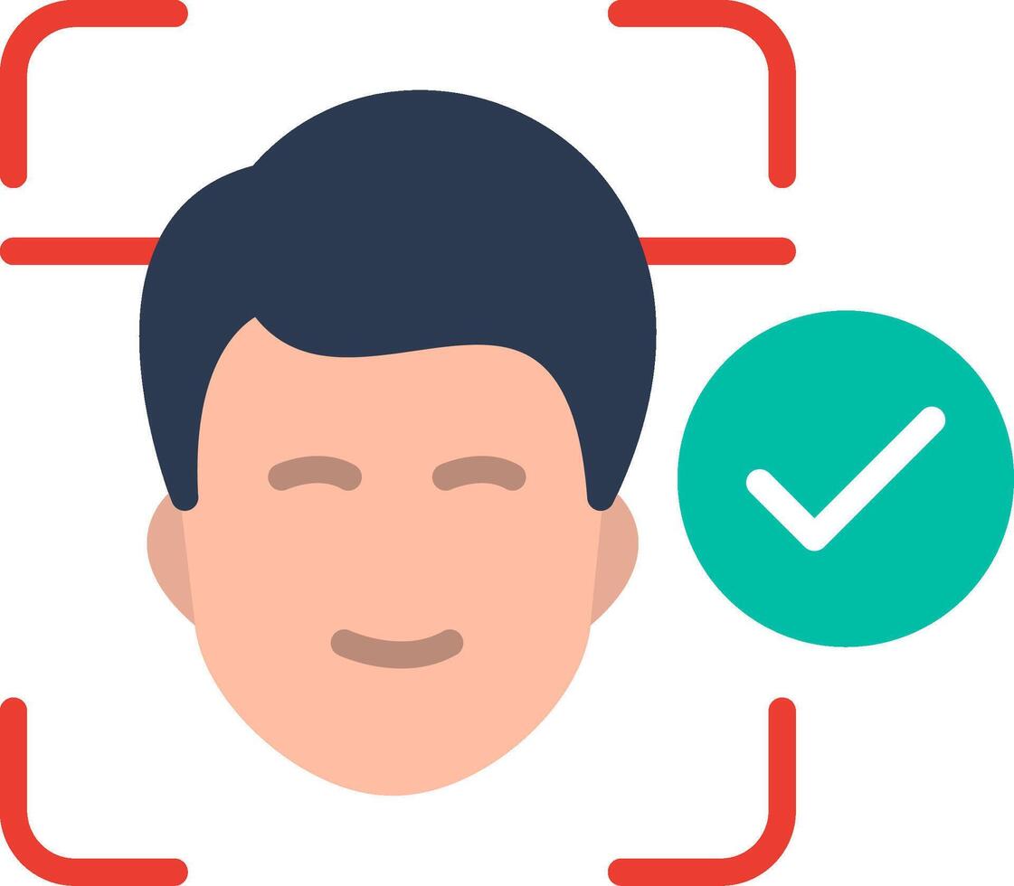 Face Id Flat Illustration Icon Design vector