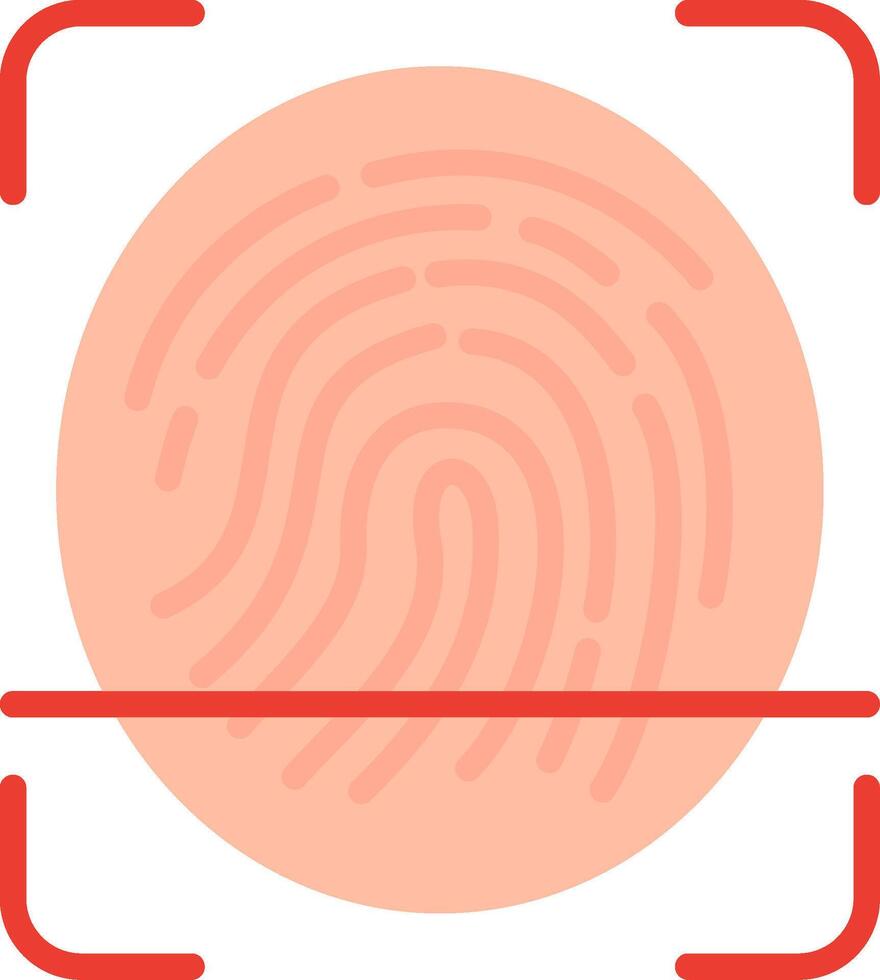 Fingerprint Sensor Flat Illustration Icon Design vector