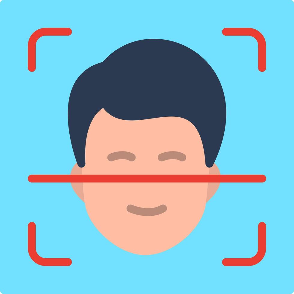 Face Scan Flat Illustration Icon Design vector