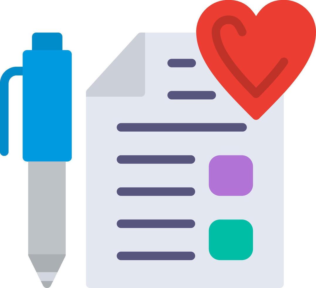 Wishlist Flat Illustration Icon Design vector