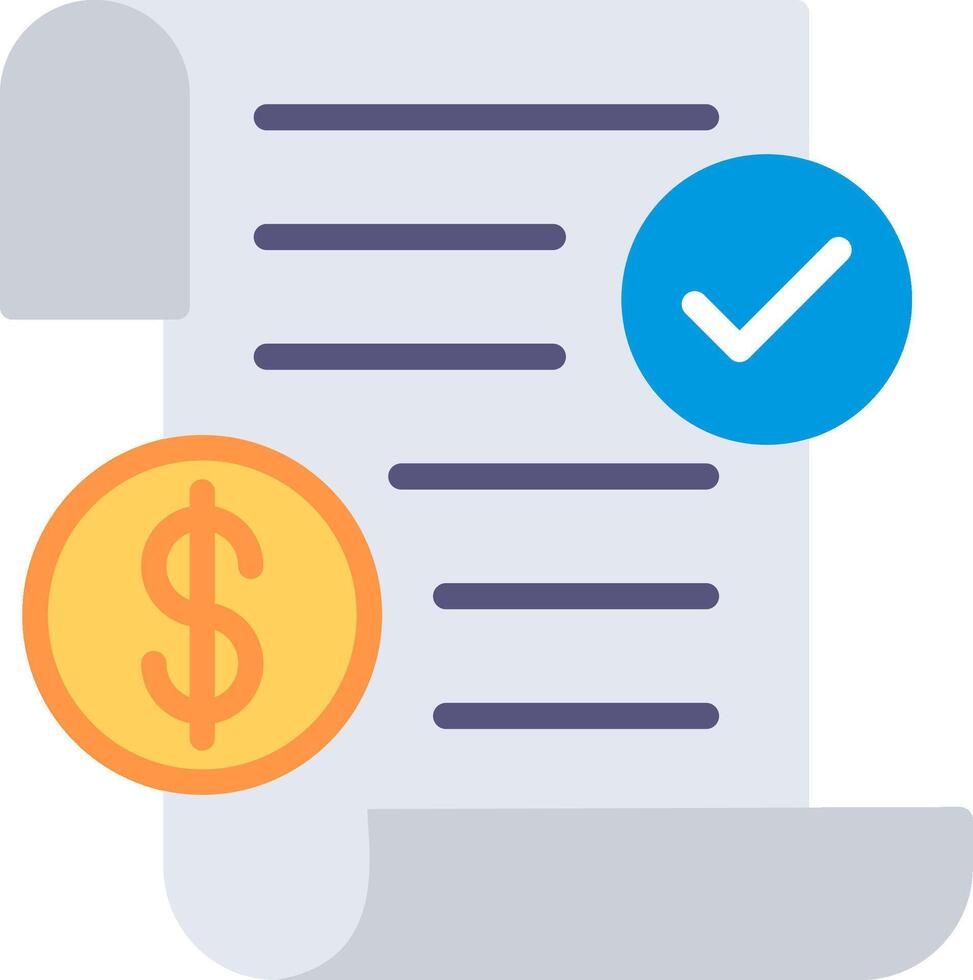 Receipt Flat Illustration Icon Design vector