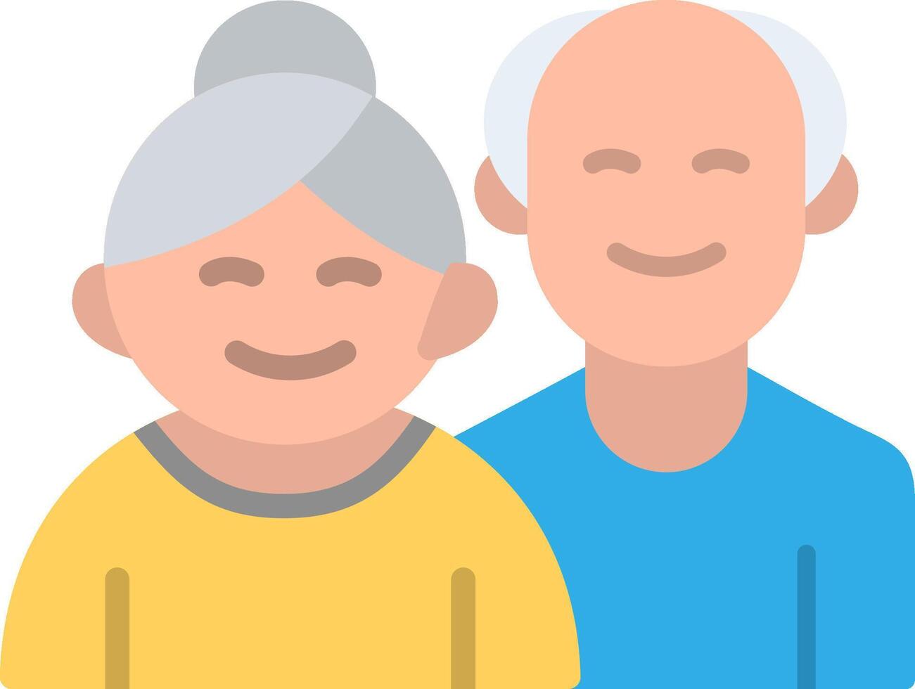 Old People Flat Illustration Icon Design vector