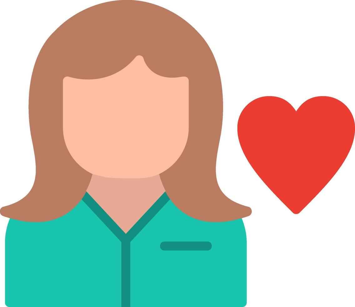 Caregiver Flat Illustration Icon Design vector
