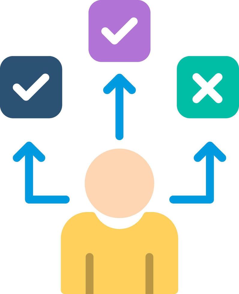 Decision choice Flat Illustration Icon Design vector