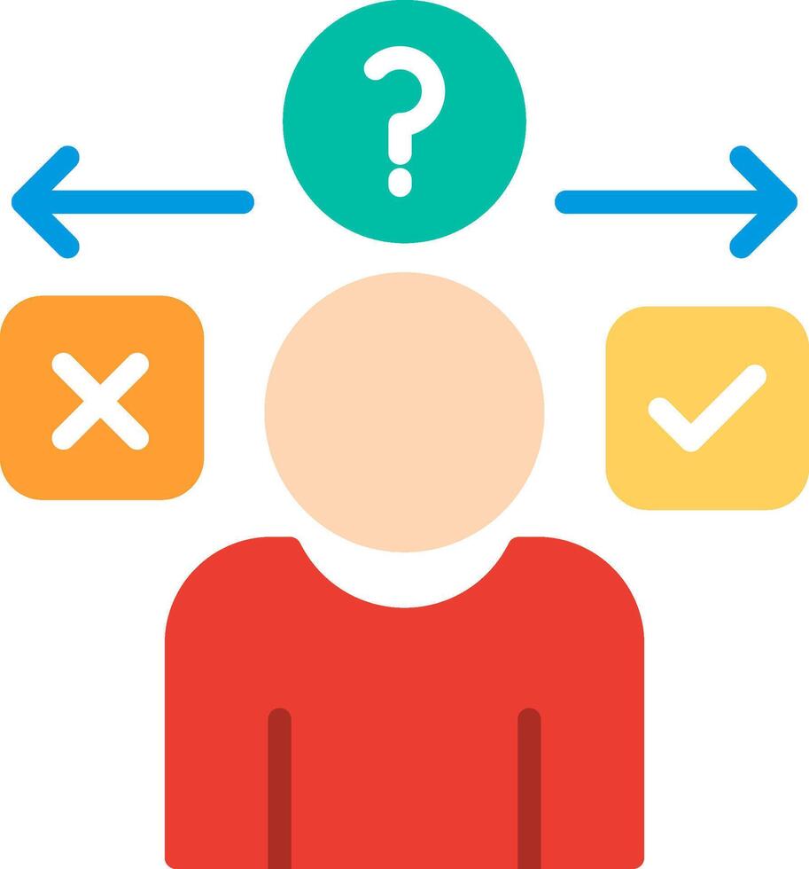 Hesitate Flat Illustration Icon Design vector