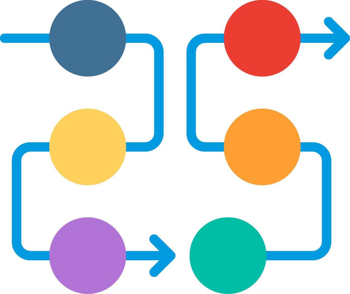 Flow diagram Flat Illustration Icon Design vector
