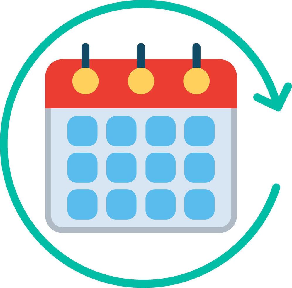Renewal Flat Illustration Icon Design vector