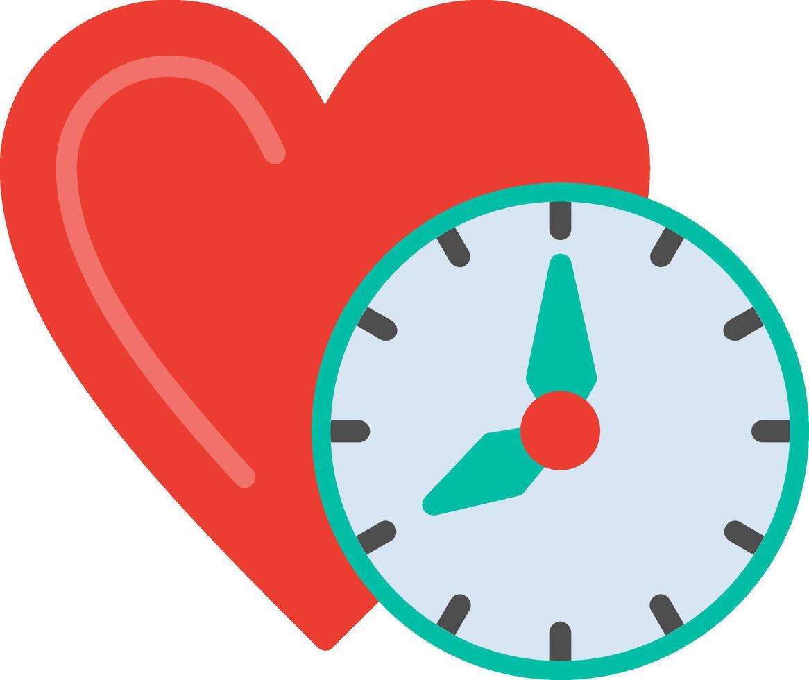 Clock time Flat Illustration Icon Design vector