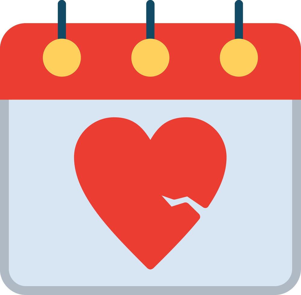 Heartbreak Flat Illustration Icon Design vector