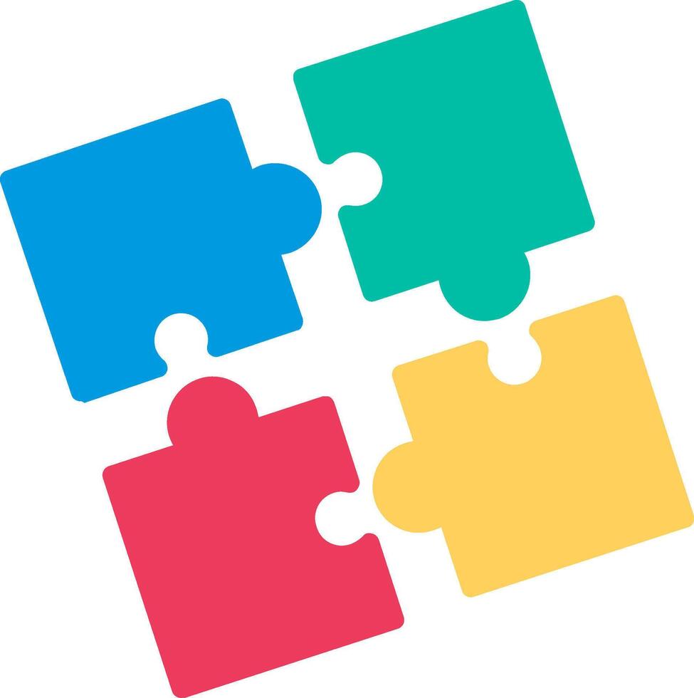 Puzzle Flat Illustration Icon Design vector