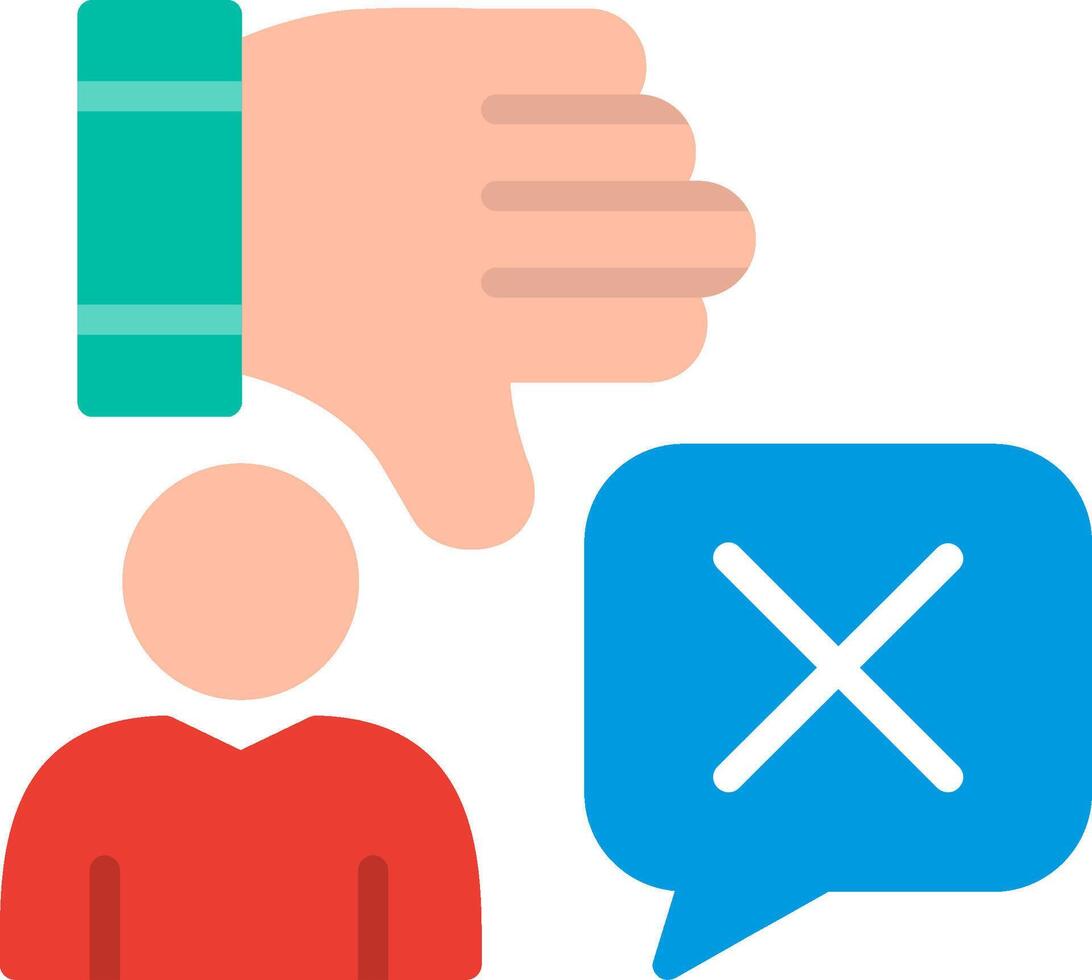 Negative vote Flat Illustration Icon Design vector