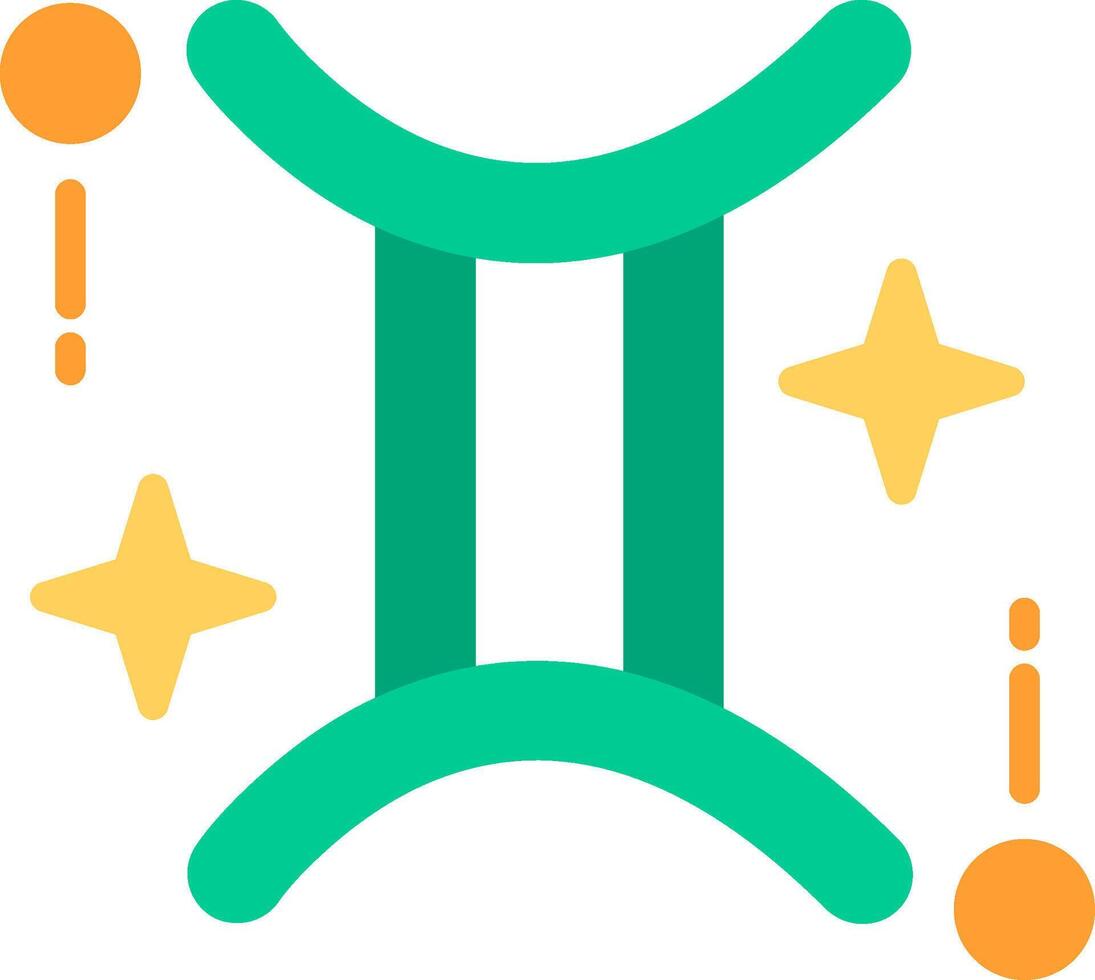 Gemini Flat Illustration Icon Design vector