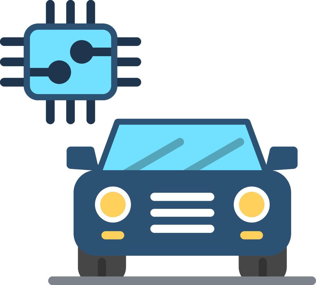 Smart Car Flat Illustration Icon Design vector