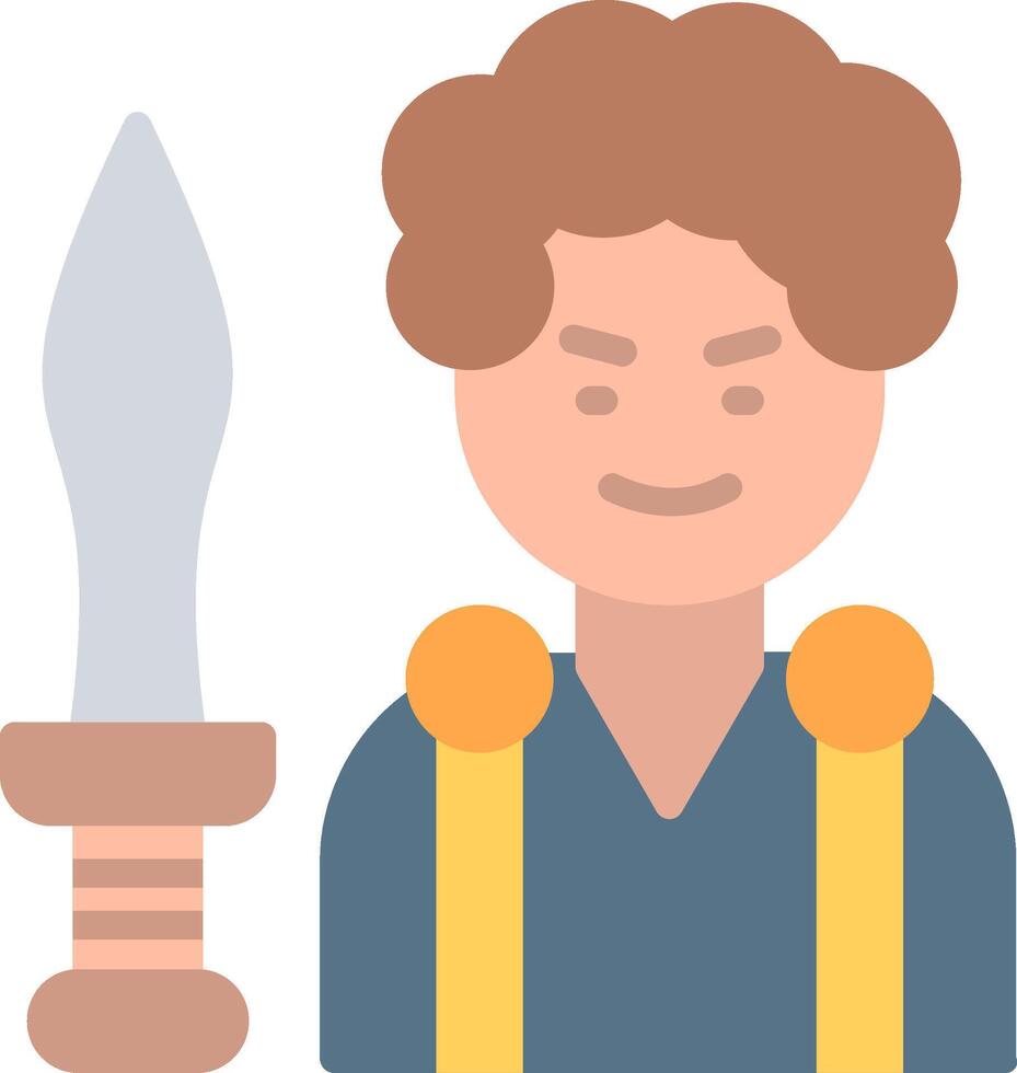Theseus Flat Illustration Icon Design vector
