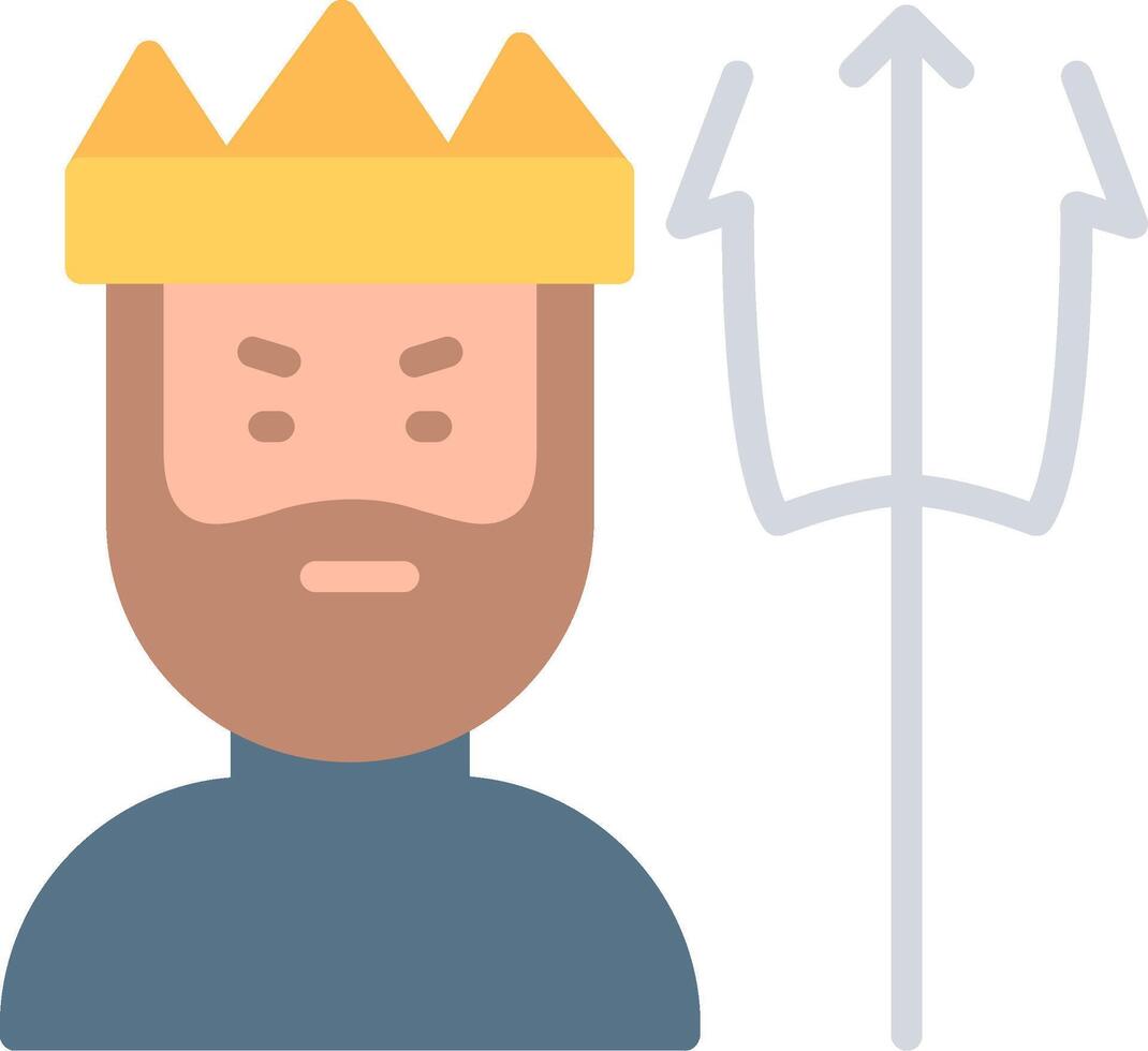 Poseidon Flat Illustration Icon Design vector