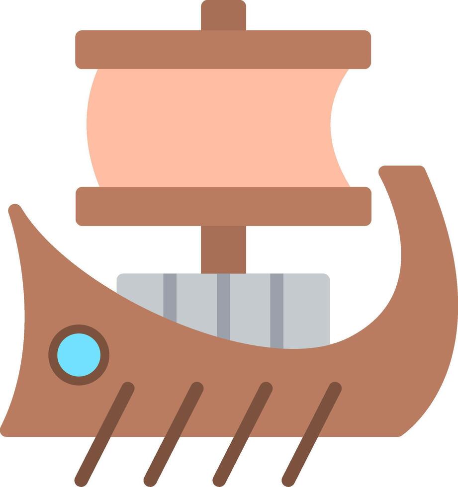 Trireme Flat Illustration Icon Design vector