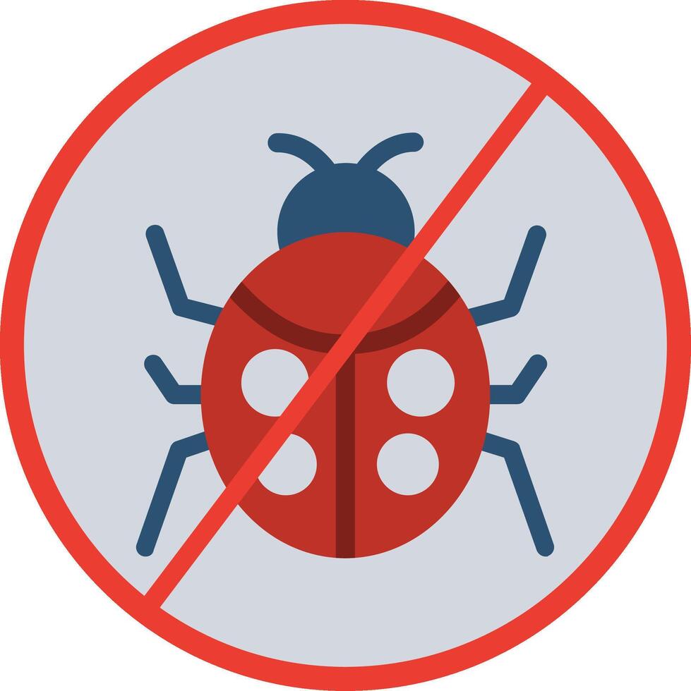 No Bugs Flat Illustration Icon Design vector