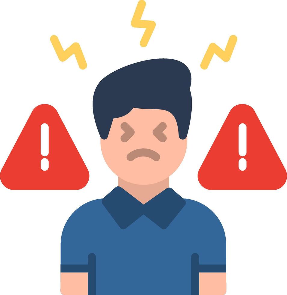 Panic Attack Flat Illustration Icon Design vector