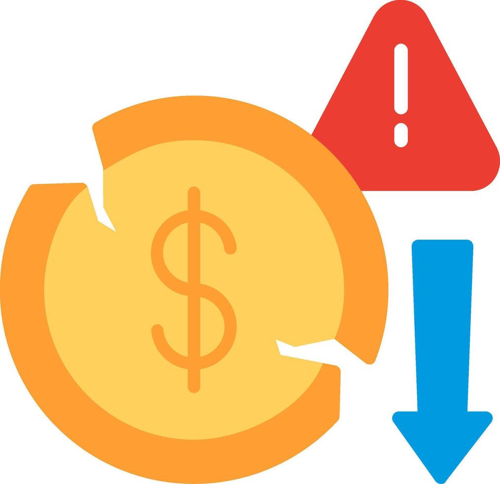 Bankrupt Flat Illustration Icon Design vector