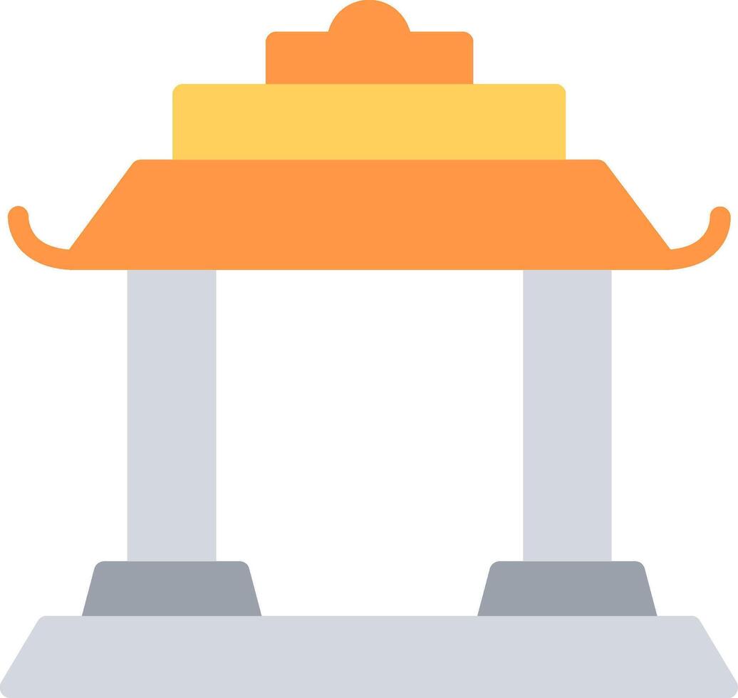 Temple Gate Flat Illustration Icon Design vector