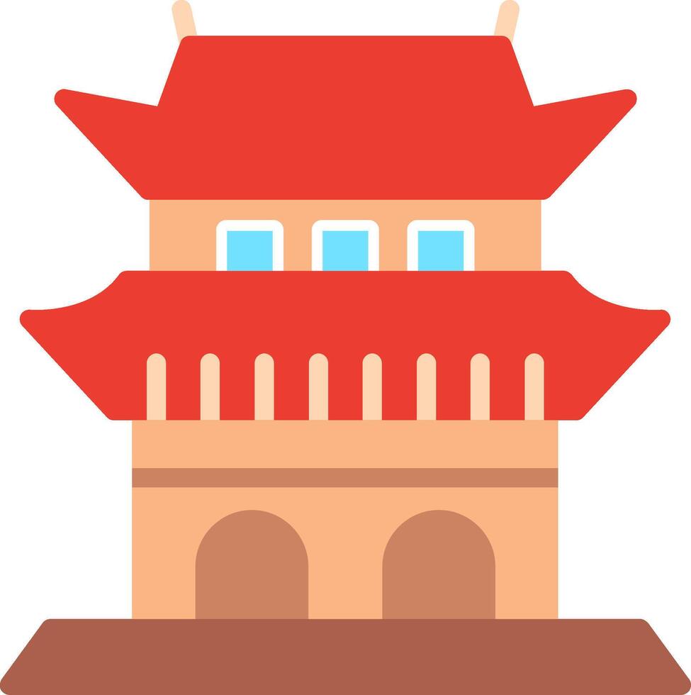 Ming Tomb Flat Illustration Icon Design vector