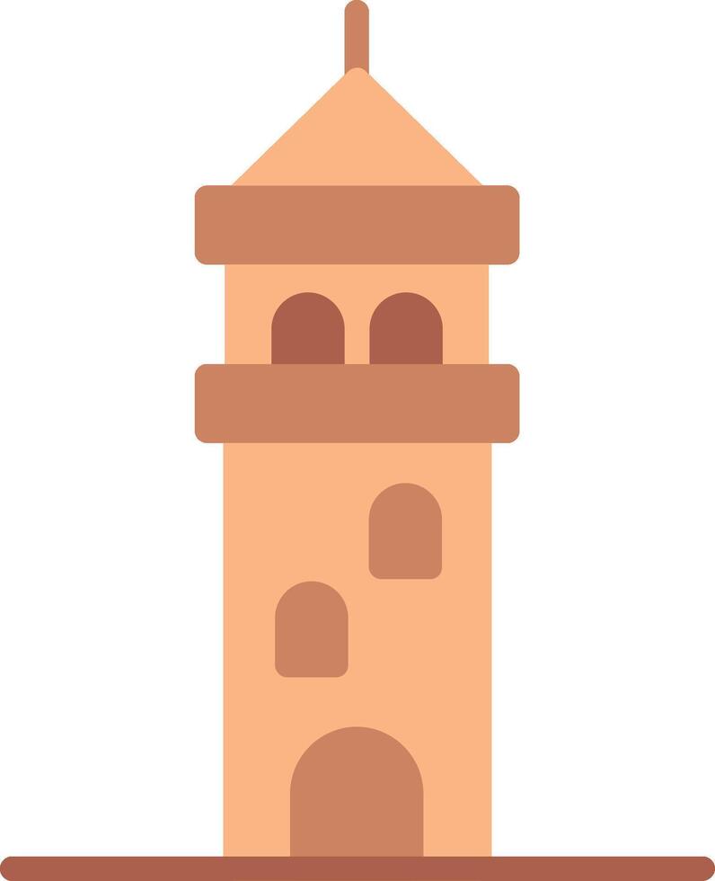 Galata Tower Flat Illustration Icon Design vector