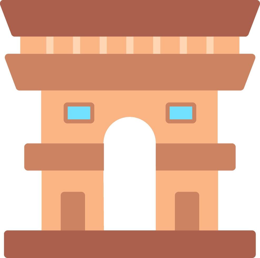 Arc De Triomphe Flat Illustration Icon Design vector