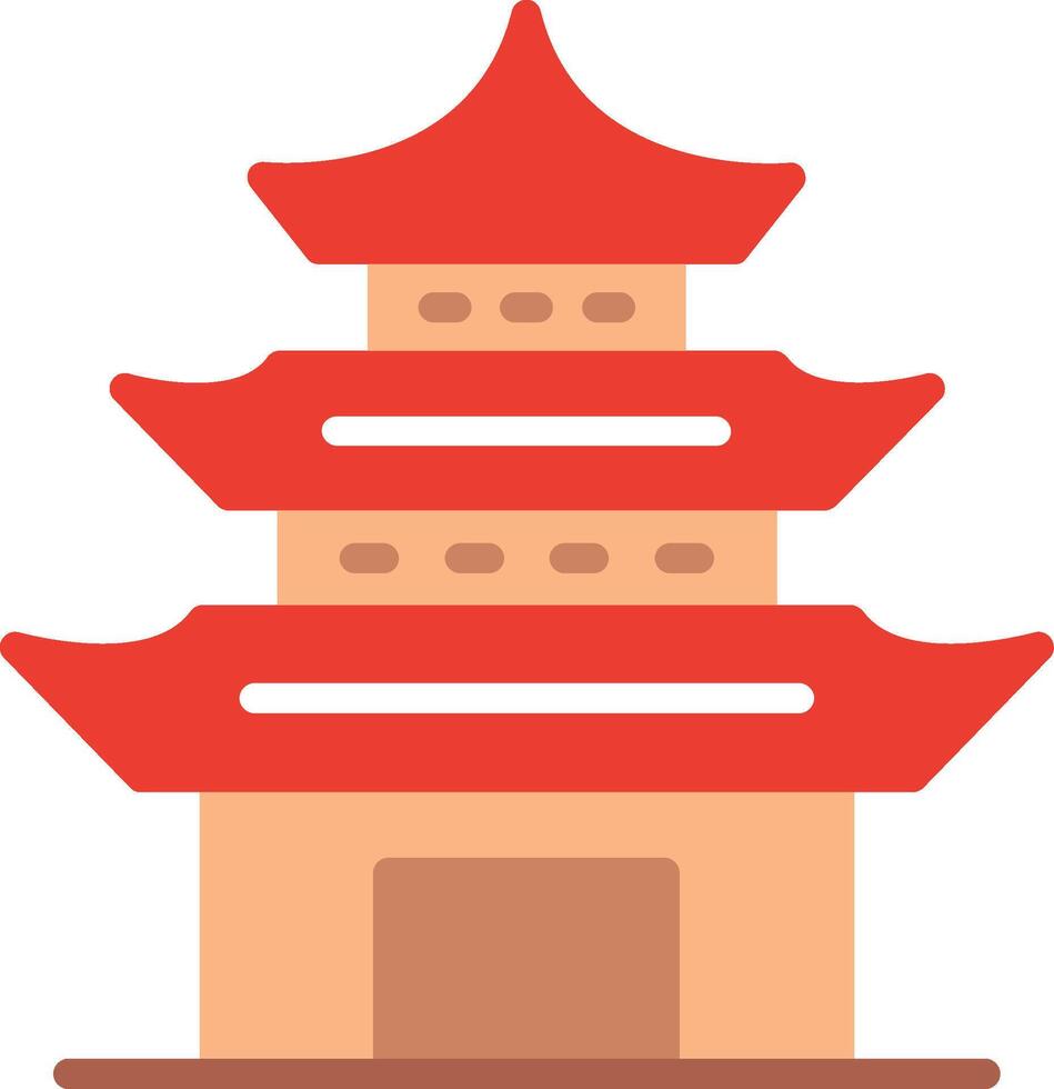 Pagoda Flat Illustration Icon Design vector