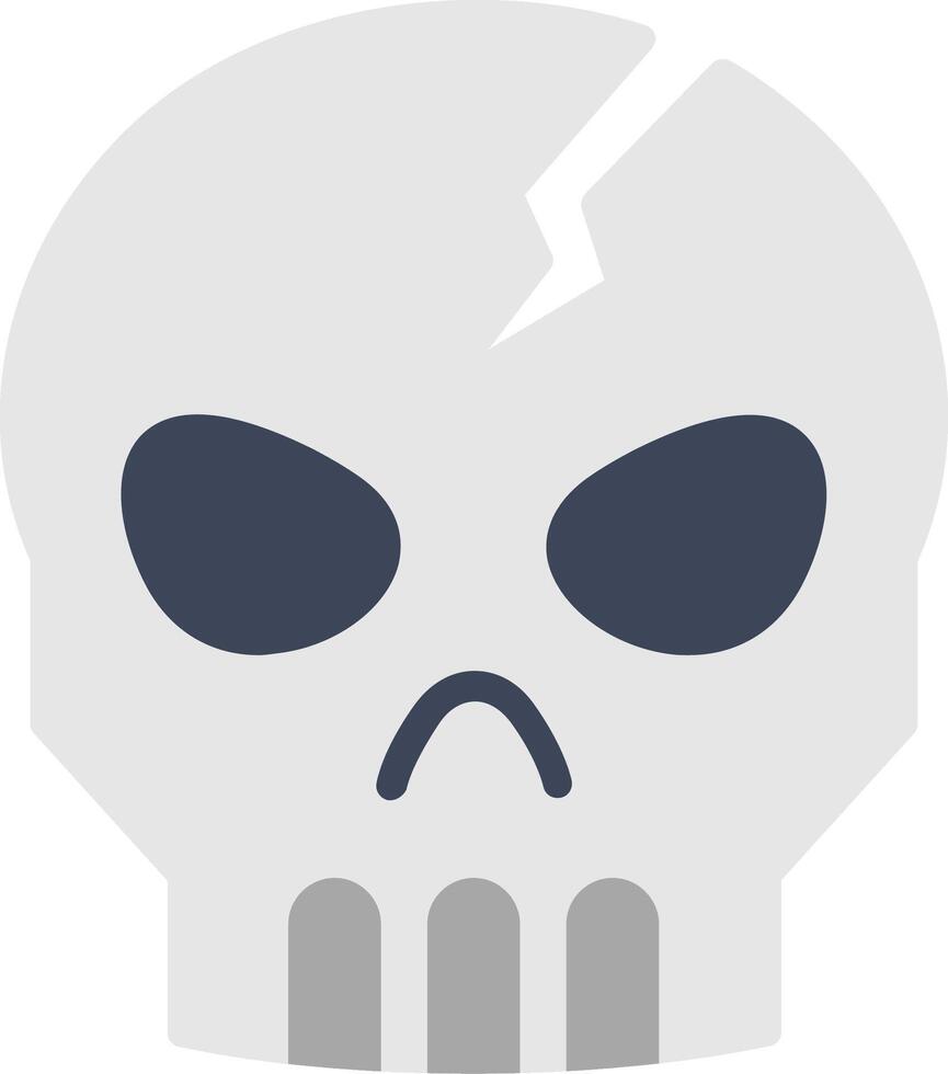 Broken skull Flat Illustration Icon Design vector