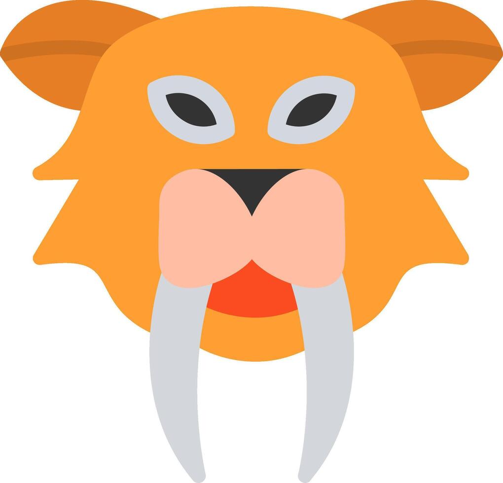 Saber Tooth Flat Illustration Icon Design vector