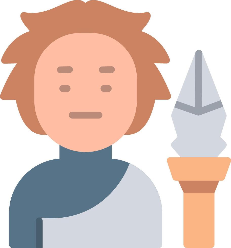 Hunter Male Flat Illustration Icon Design vector