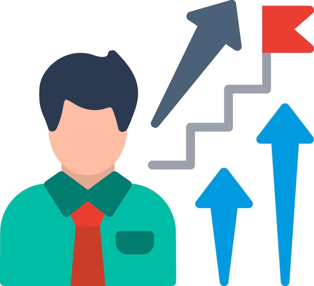 Career Path Flat Illustration Icon Design vector