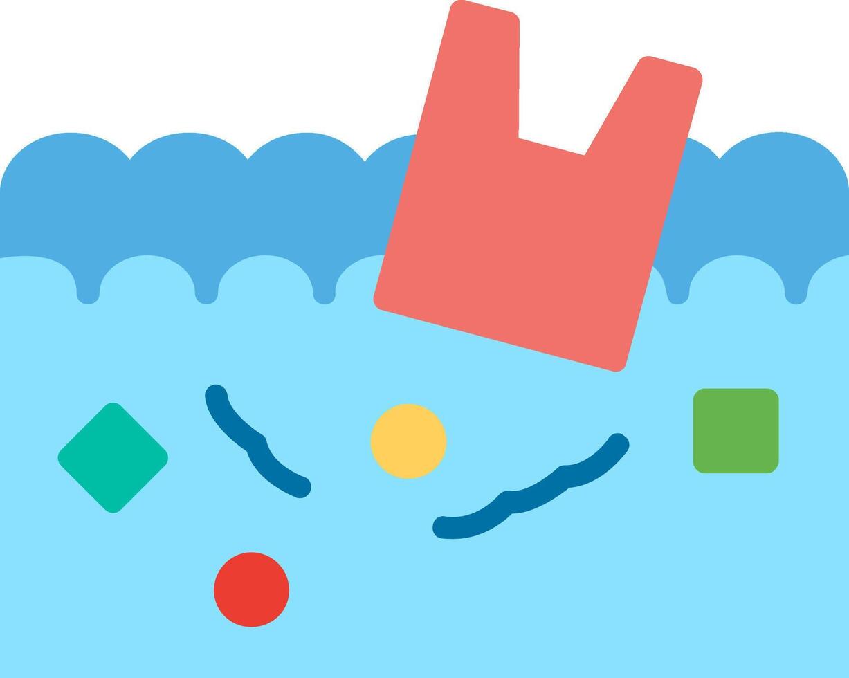 Waste Plastic Flat Illustration Icon Design vector