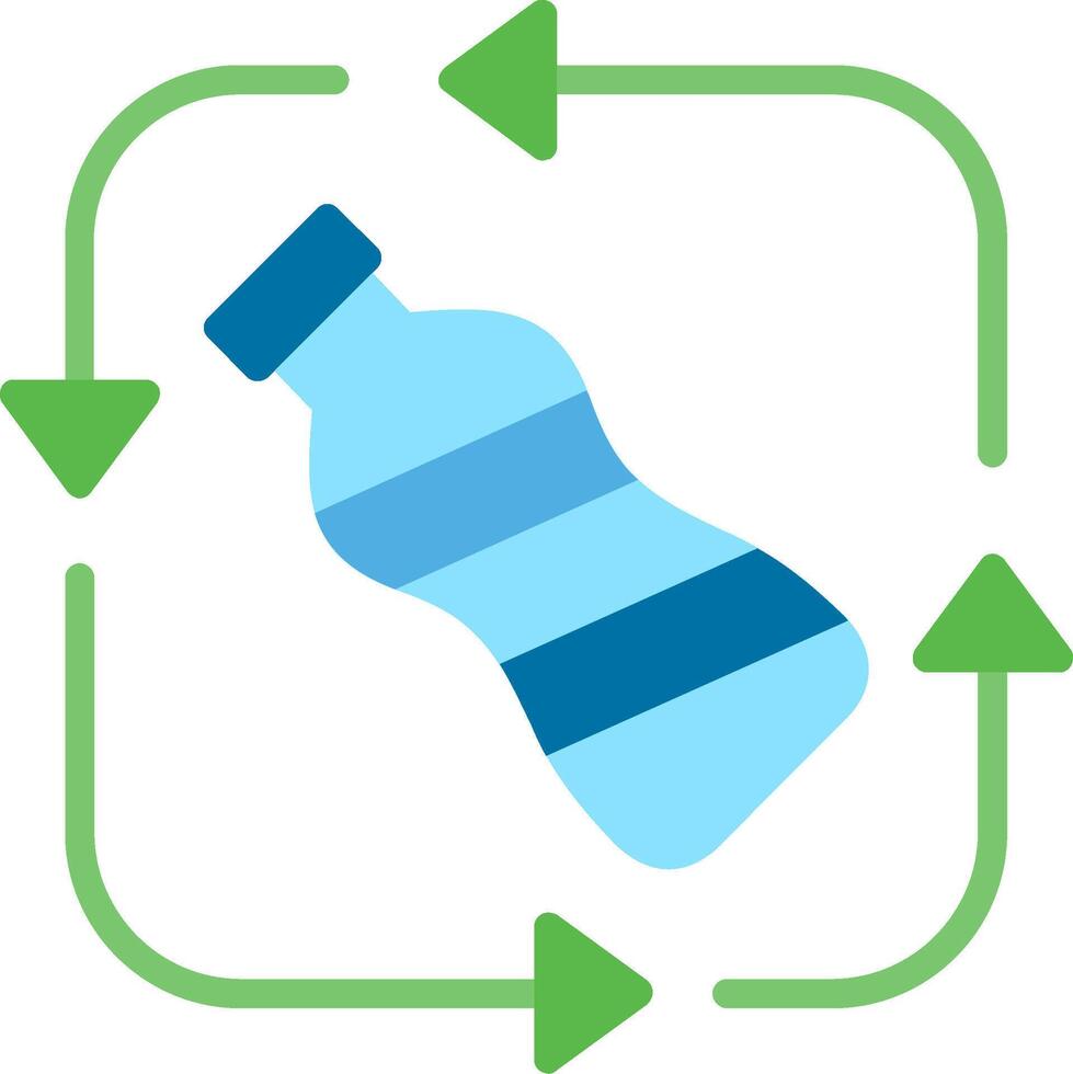 Recyclable Plastic Flat Illustration Icon Design vector