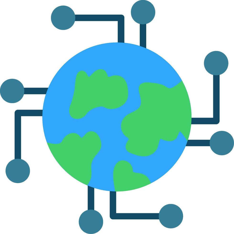 Global Connection Flat Illustration Icon Design vector