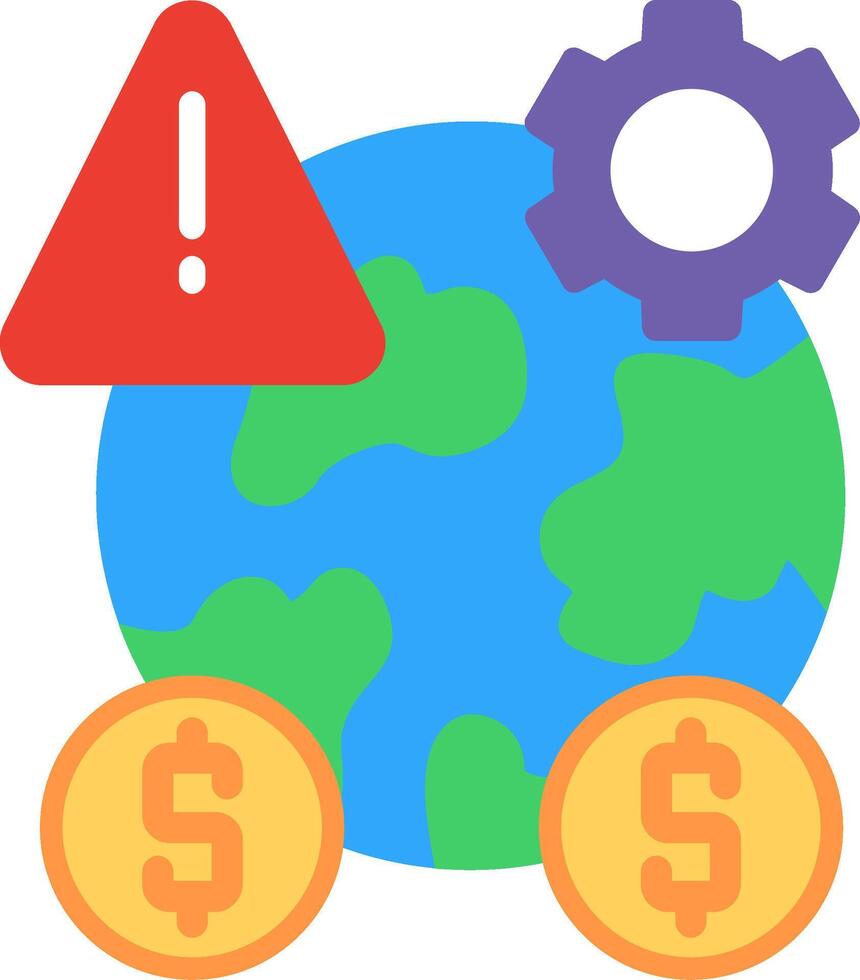 Risk Management Flat Illustration Icon Design vector