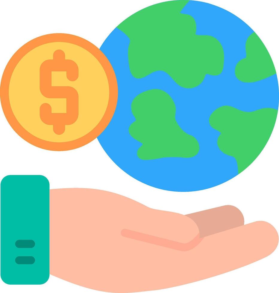 Globe Earth Flat Illustration Icon Design vector