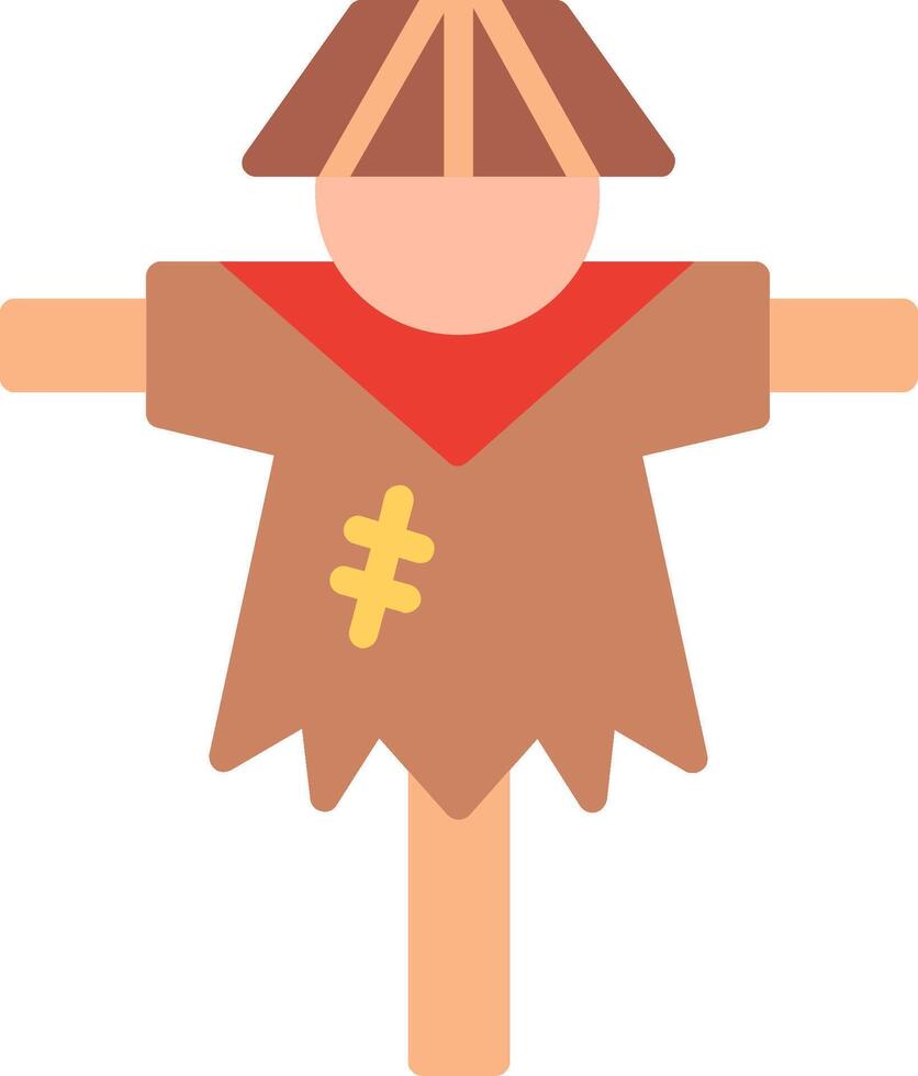 Scarecrow Flat Illustration Icon Design vector