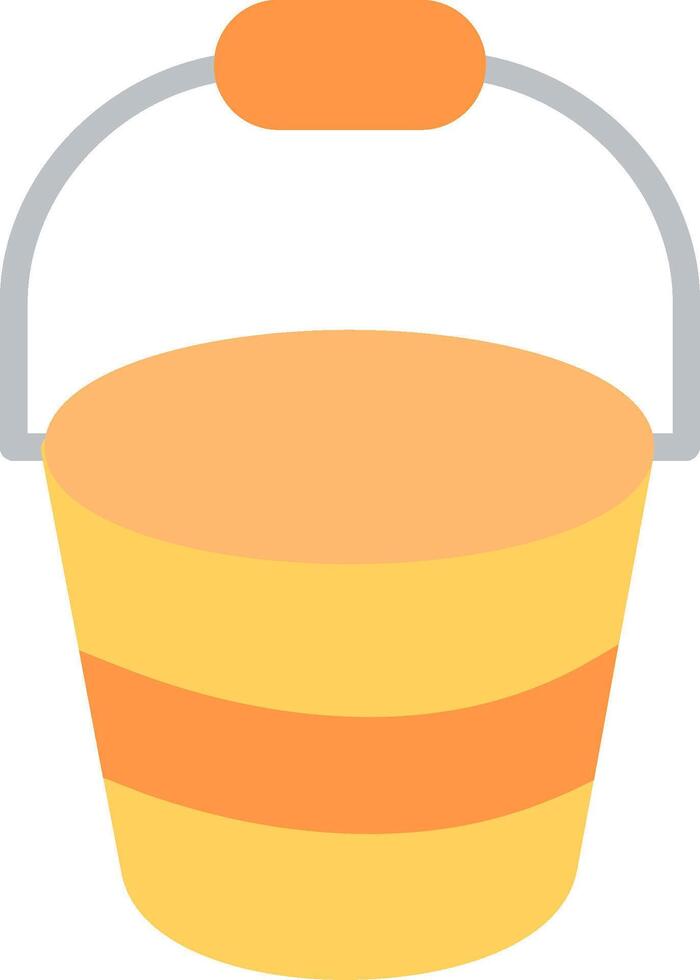 Bucket Flat Illustration Icon Design vector