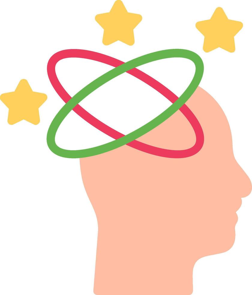 Dizzy Flat Illustration Icon Design vector
