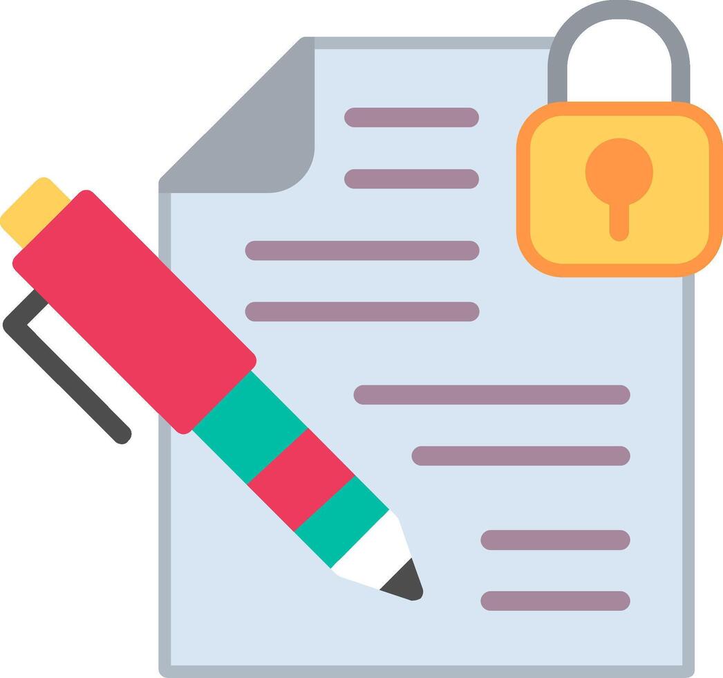 Confidential Flat Illustration Icon Design vector