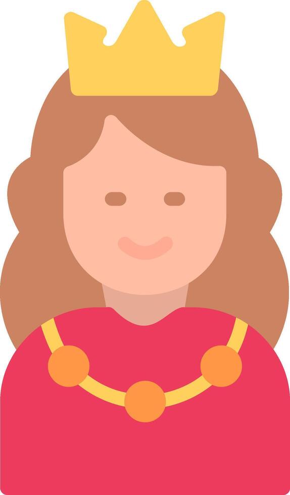 Princess Flat Illustration Icon Design vector