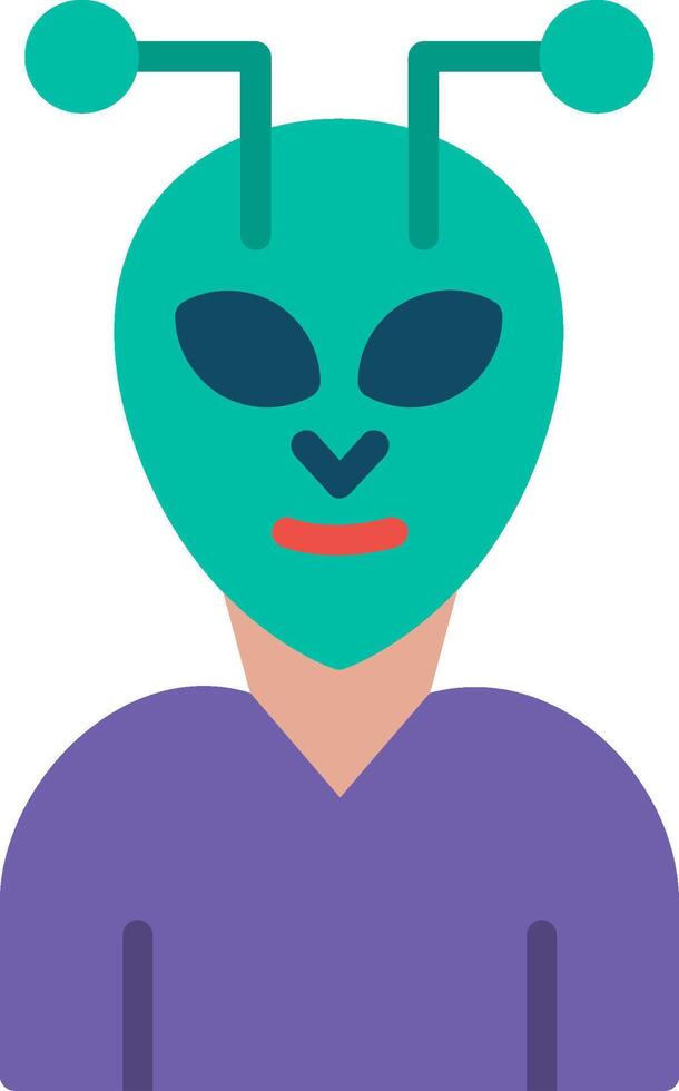 Alien Flat Illustration Icon Design vector