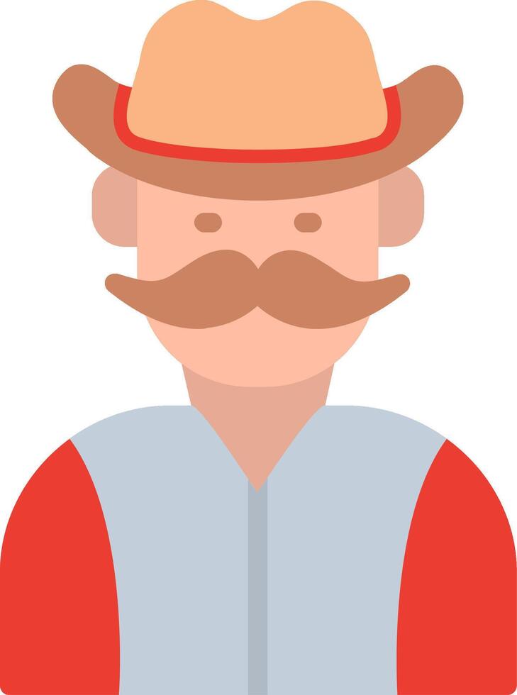 Cowboy Flat Illustration Icon Design vector