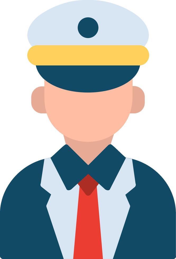 Captain Flat Illustration Icon Design vector