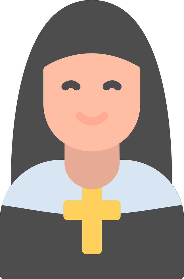 Nun Flat Illustration Icon Design vector