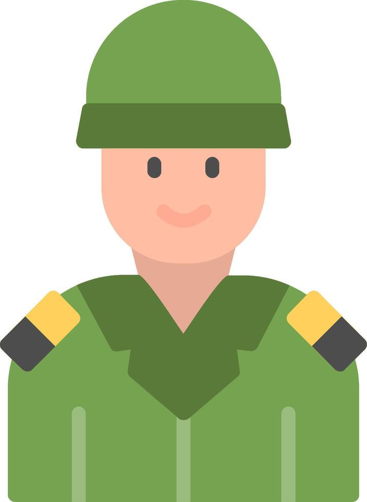 Soldier Flat Illustration Icon Design vector