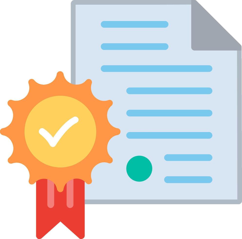Certificate Flat Illustration Icon Design vector