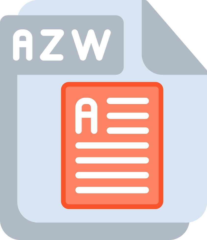AZW Flat Illustration Icon Design vector